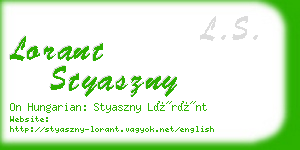 lorant styaszny business card